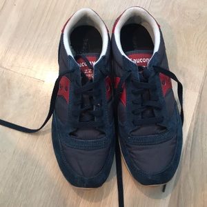 Saucony Navy and Red Sneakers
